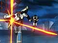 Prowl and Jazz charge into battle